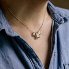 TRIPLE ANCHOR CAPSULE NECKLACE (10/15/10mm)