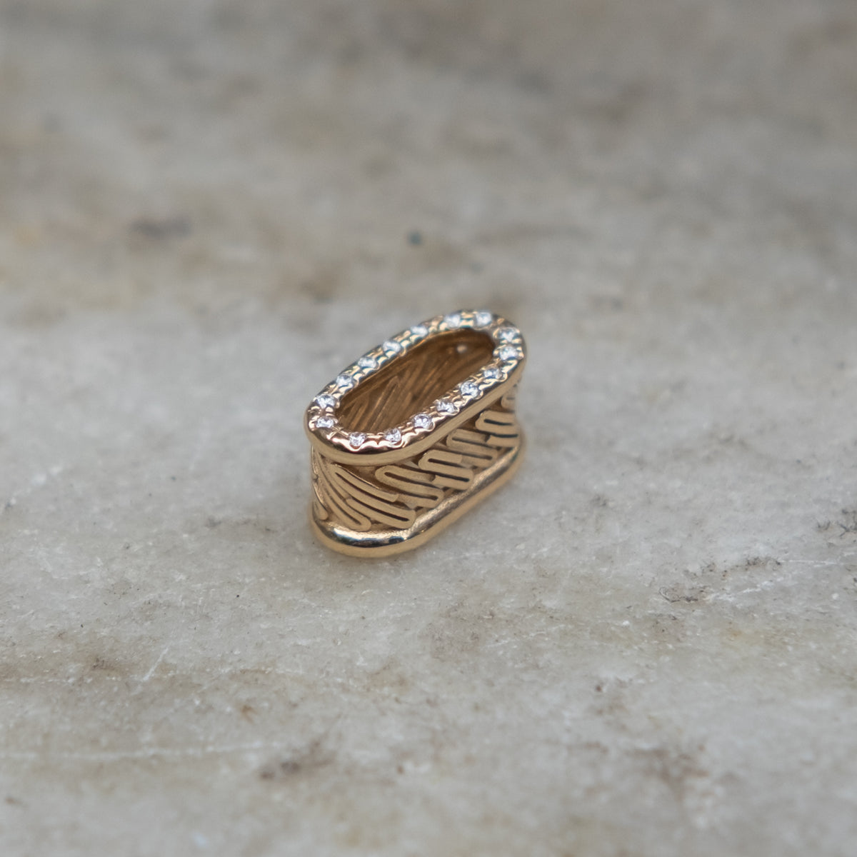 DIAMOND ANCHOR CAPSULE EARRINGS (15mm)